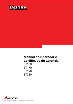 Manual do Operador e Certificado de Garantia BT150, BT170, BT190, BT210 (Trator Agrícola)