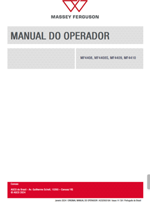 Manual do Operador MF4408,MF4408S,MF4409,MF4410