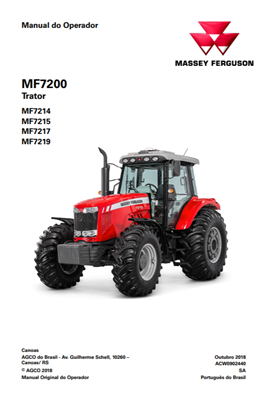 Manual do Operador Trator MF7200 - MF7214 MF7215 MF7217 MF7219 - ANO 2018