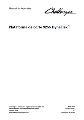 Manual do Operador Plataforma de corte 9255 DynaFlex™
