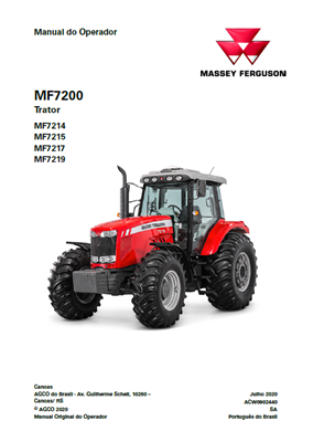Manual do Operador Trator MF7200 - MF7214 MF7215 MF7217 MF7219 - ANO 2020