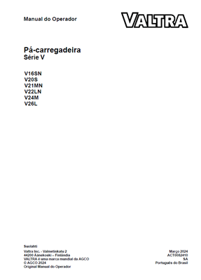 Pá-carregadeira Série V V16SN V20S V21MN V22LN V24M V26L